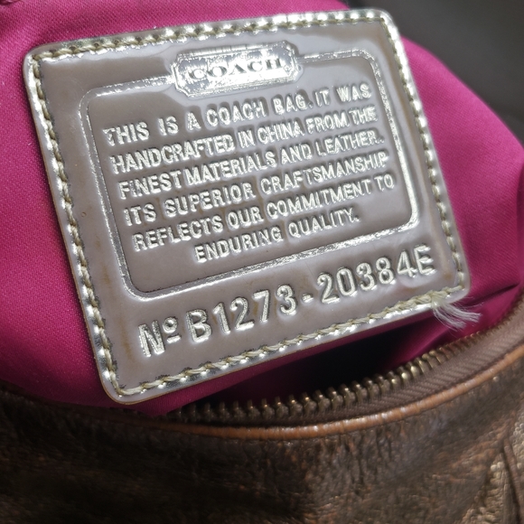 Coach poppy crossbody/hobo bag gold - Picture 6 of 10